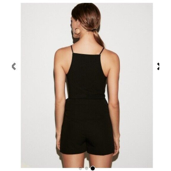 Vintage Y2K Express Bodysuit Medium Black Ribbed Lace Up Embroidered Dark Fairy - Picture 3 of 9